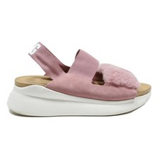 UGG Fluffita Womens Pink Suede Synthetic Sandals UK 7 Elasticated Back Strap