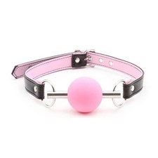 Pink silicone ball - pink, gag