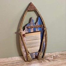 Wooden Boat Mirror Nautical