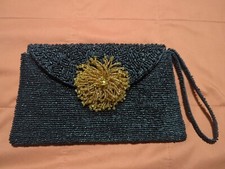 Vintage Black And Gold Beaded