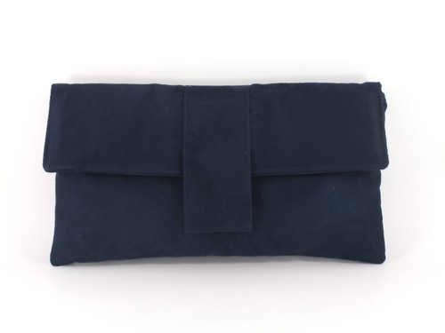 Elegant faux suede clutch - suede,