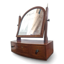 Georgian dressing table mirror - Antique vanity bathroom mirror inlaid mahogany