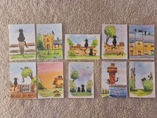 10 x Original Watercolour Paintings ACEO Cats Birds Church Houses Countryside 