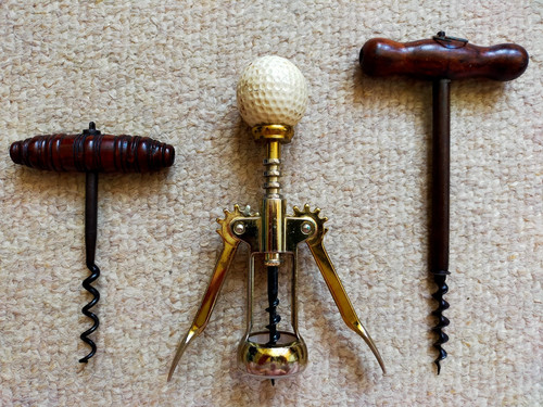 Three old corkscrews two - three,