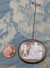Cameo antique brooch - cameo,