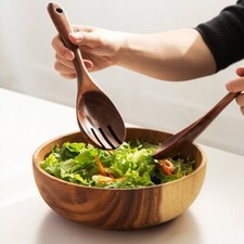 Large Acacia Wood Salad Servers Eco Friendly Wooden Serving Spoon