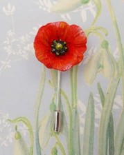POPPY Lapel Flower Red Flower Badge Commemorative Poppy Lapel HAND PAINTED