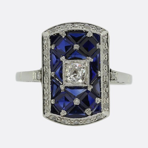 Art deco sapphire and diamond - art,