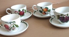 PORTMEIRION POMONA TEACUPS AND SAUCERS  x 4 - Various Fruit Designs
