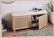 2-Door Book Shoe Storage Bench