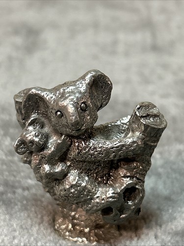 Vtg pewter koala - koala, with