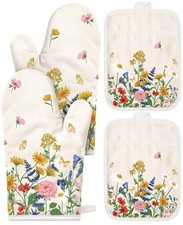 Cotton Oven Mitts and Pot