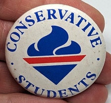 Vtg Conservative Students Party Politics Government Tory Right Wing Badge (2748)