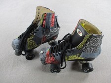 Riedell Quad Roller Skates Size 9 Custom Patchwork Denim Bandana Derby 111BR