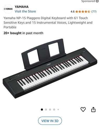 Yamaha np15 portable keyboard - np15,