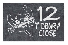 Welsh Personalised Stitch Slate Door / House Sign  Number plaque