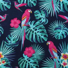 7m Tropical Jungle Parrots 100% Cotton Poplin Fabric remnant off cut
