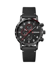 WENGER Men Analog Quartz Casual Watch Classic Dress Black Dial Waterproof Round