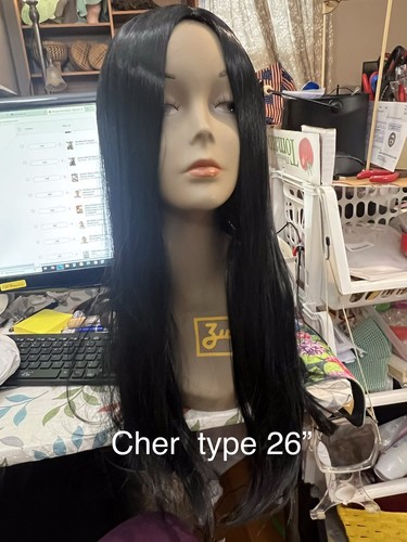 Black wig cher type - black,