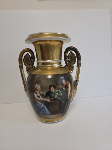 Old paris porcelain urn hand - paris,