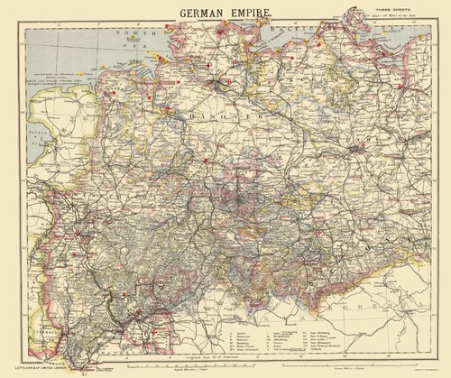 Historic map german - map, empire
