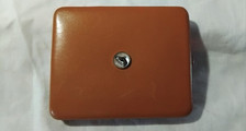 Vintage Leatherette Padded Cigarette Case. With Handpainted Horse Head Button.