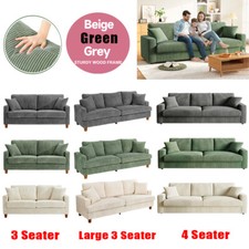 4-Seater Long Corduroy Sofa