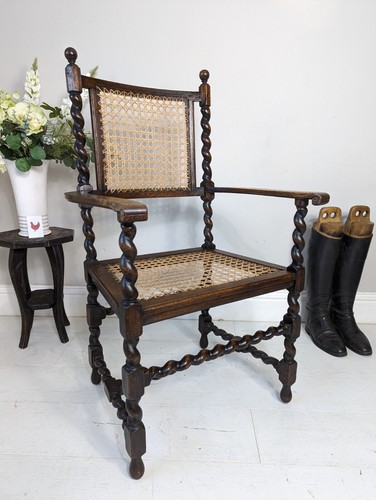 Barley twist cane armchair - twist,