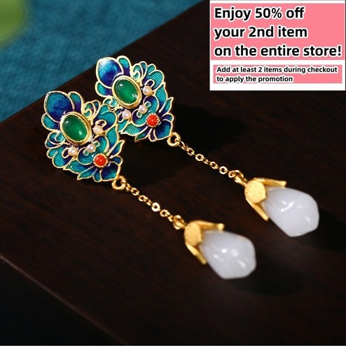 Jade drop dangle earrings - jade,