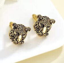 Men’s Luxurious Brass Jaguar 3D Pair Cufflinks Retro Cat IN CUFFLINK POUCH UK