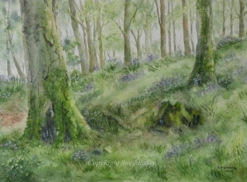 Forest watercolour painting