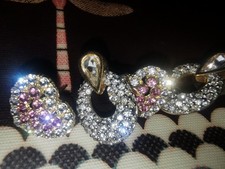 Pair Of Swarovski Earrings And Warren James-hearts