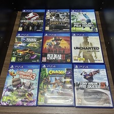 PS4 Game Bundle lJob Lot 9 Games Red Dead, Crash,Rocket League, Uncharted Lot