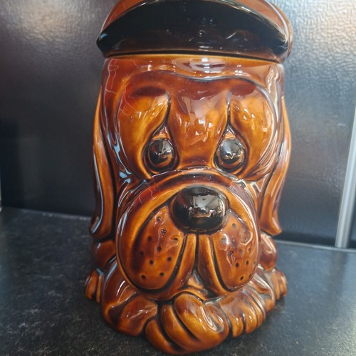 Brown ceramic dog - brown,