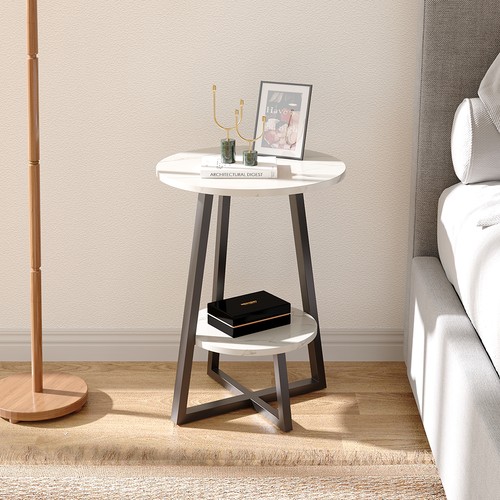 White tier round - white, side