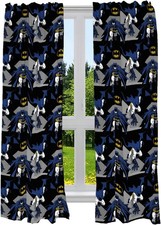 Franco Kids Room Window Curtains Drapes Set, 82 82W x 63L (Pack of 1), Batman 