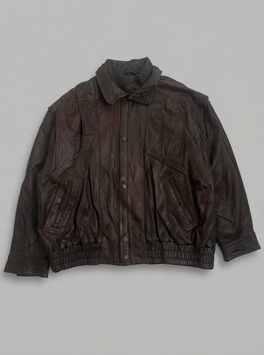 Vintage 90s brown real leather - vintage,