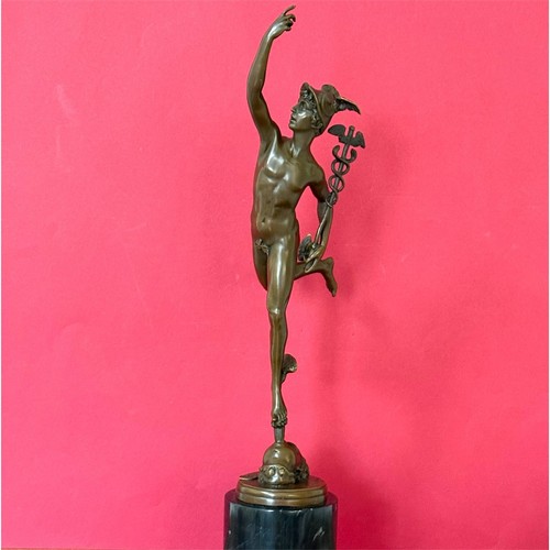 Bronze mercury sculpture - bronze,