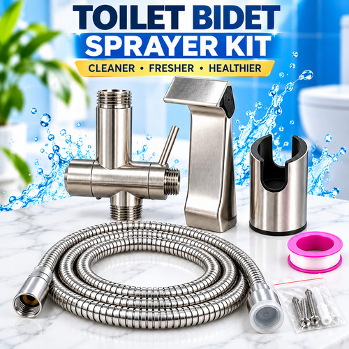 Stainless steel handheld bidet - steel,