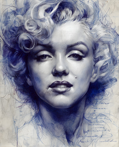 Marilyn monroe blue tinted - in, blue-tinted