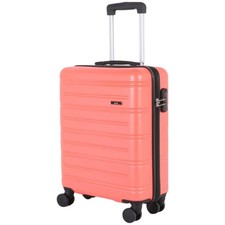 8 Wheel Hard Coral Cabin Case Small 34L TSA Lock 360° Spinner Wheels Used