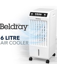 Beldray 6L Portable Air Cooler Fan with Ioniser, 3 Speeds,Swing & Ice Packs