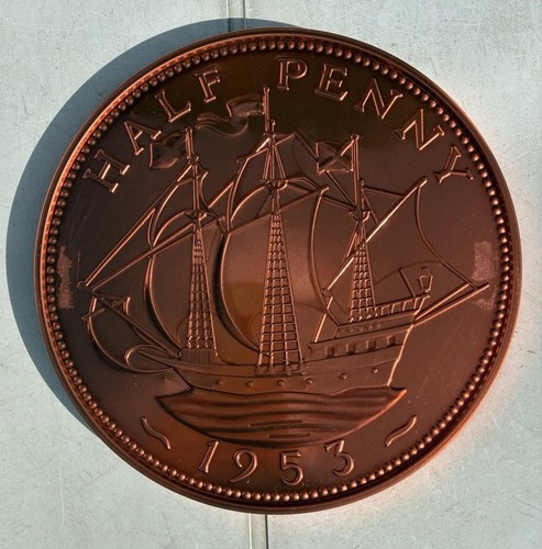 Vintage 1953 british halfpenny - british,
