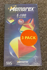 3 Pack Blank VHS Memorex E180