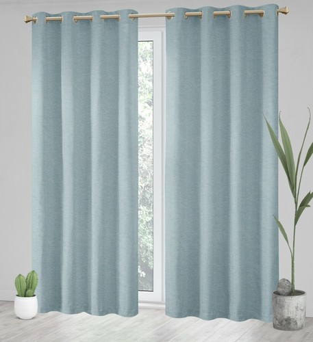 Pair faux linen dimout - a,