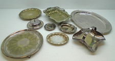 Antique Vintage Metalware Pewter EPNS Silver Plate Trays Dishes