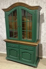 Dark green painted - dark, oak