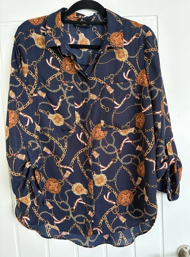 Blouse navy 3 4 - blouse,, 3/4