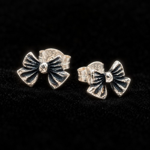 Bow stud earrings 999 fine - 999,