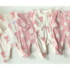 Premature newborn baby girls warm winter fleece baby grows x 4 size 0-24 months